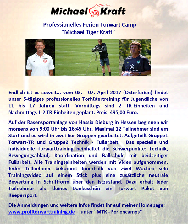 Torwart Camp an Ostern